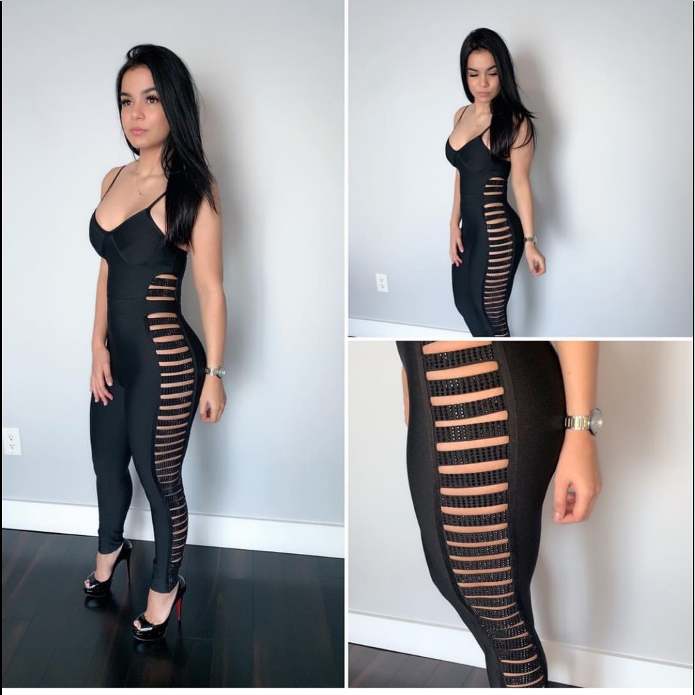 Blinged Out Black Jumpsuit
